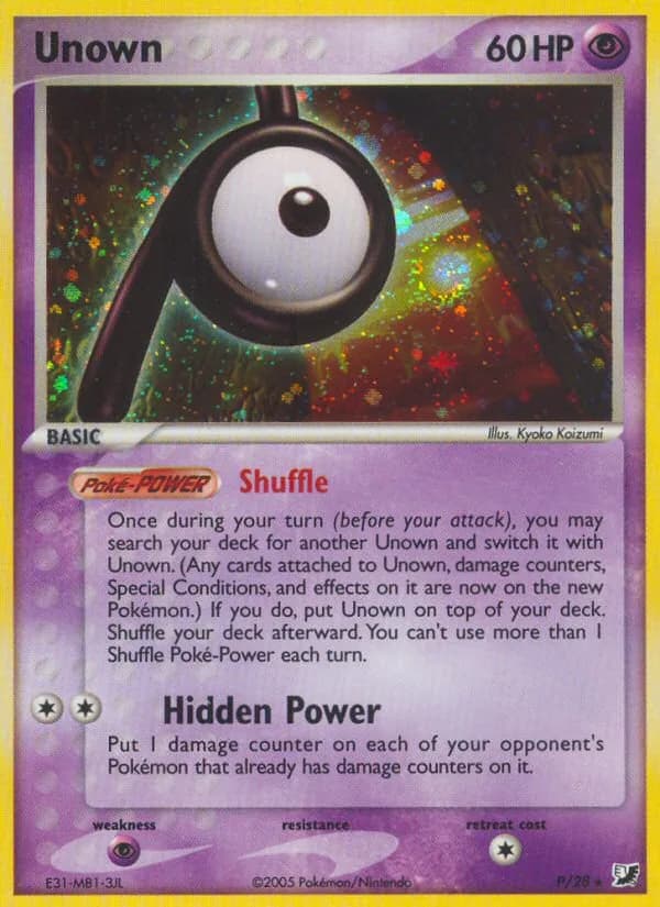 Unown card front, EX Unseen Forces P/115