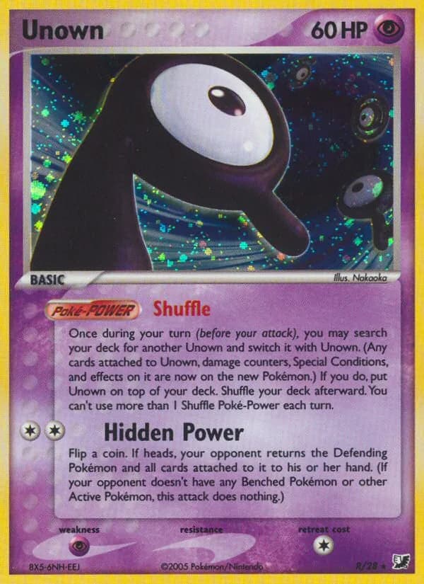 Unown card front, EX Unseen Forces R/115