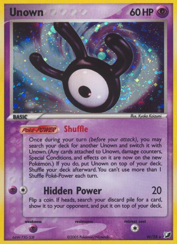 Unown card front, EX Unseen Forces W/115
