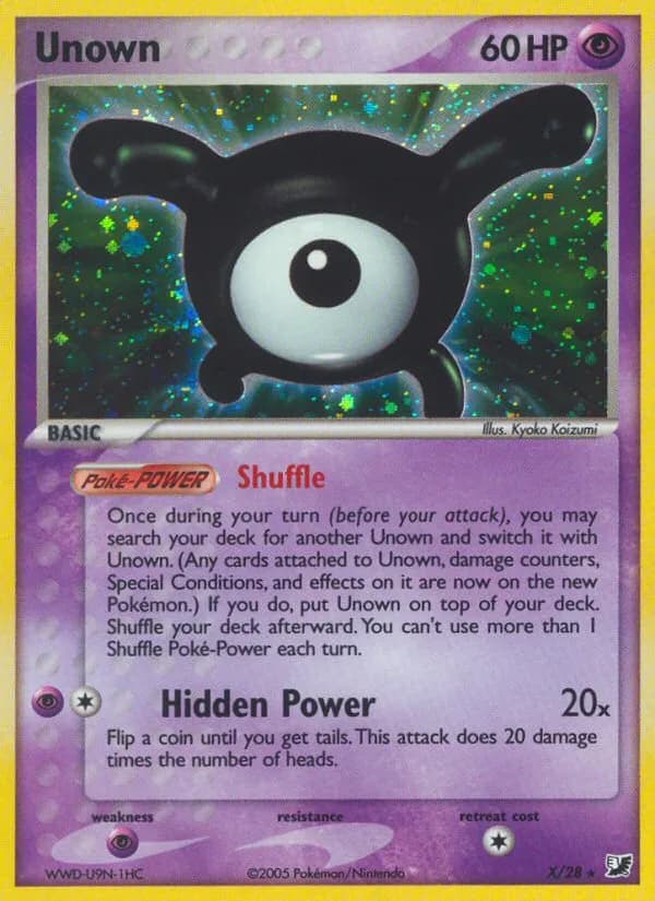 Unown card front, EX Unseen Forces X/115