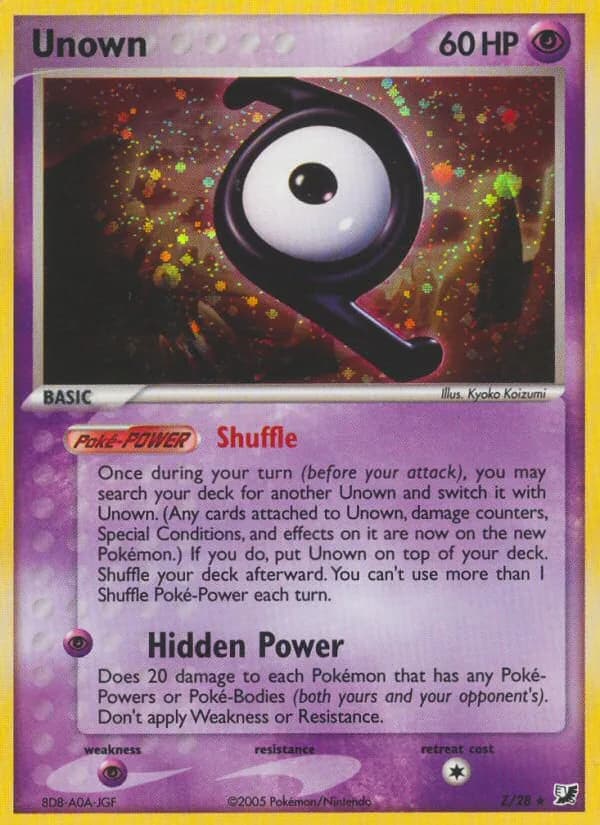 Unown card front, EX Unseen Forces Z/115