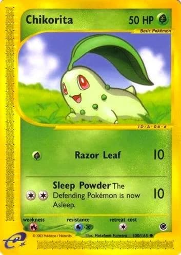 Chikorita card front, Expedition 100/165