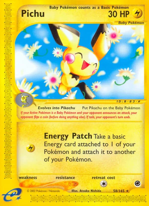 Pichu card front, Expedition Base Set 58/165