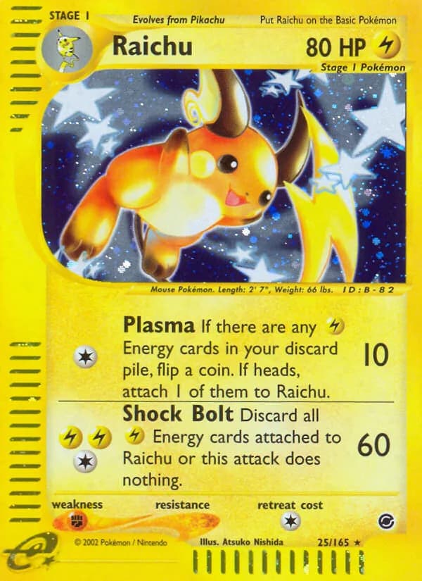 Raichu card front, Expedition Base Set 25/165