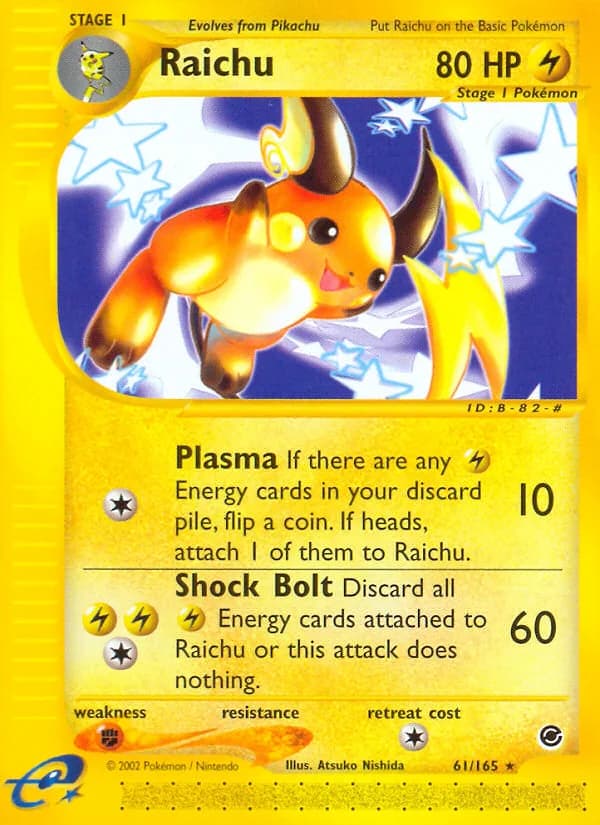 Raichu card front, Expedition Base Set 61/165