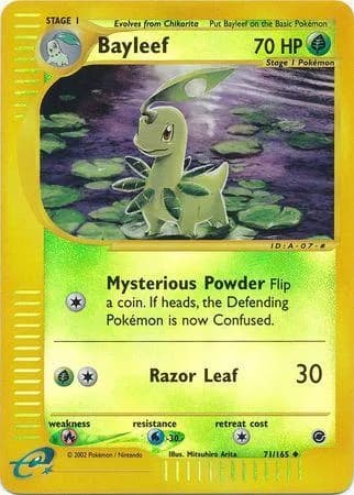Bayleef reverse holo card front, Expedition 71/165