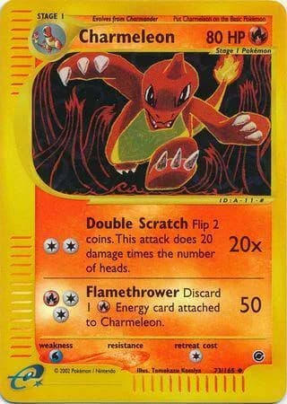 Charmeleon reverse holo card front, Expedition 73/165