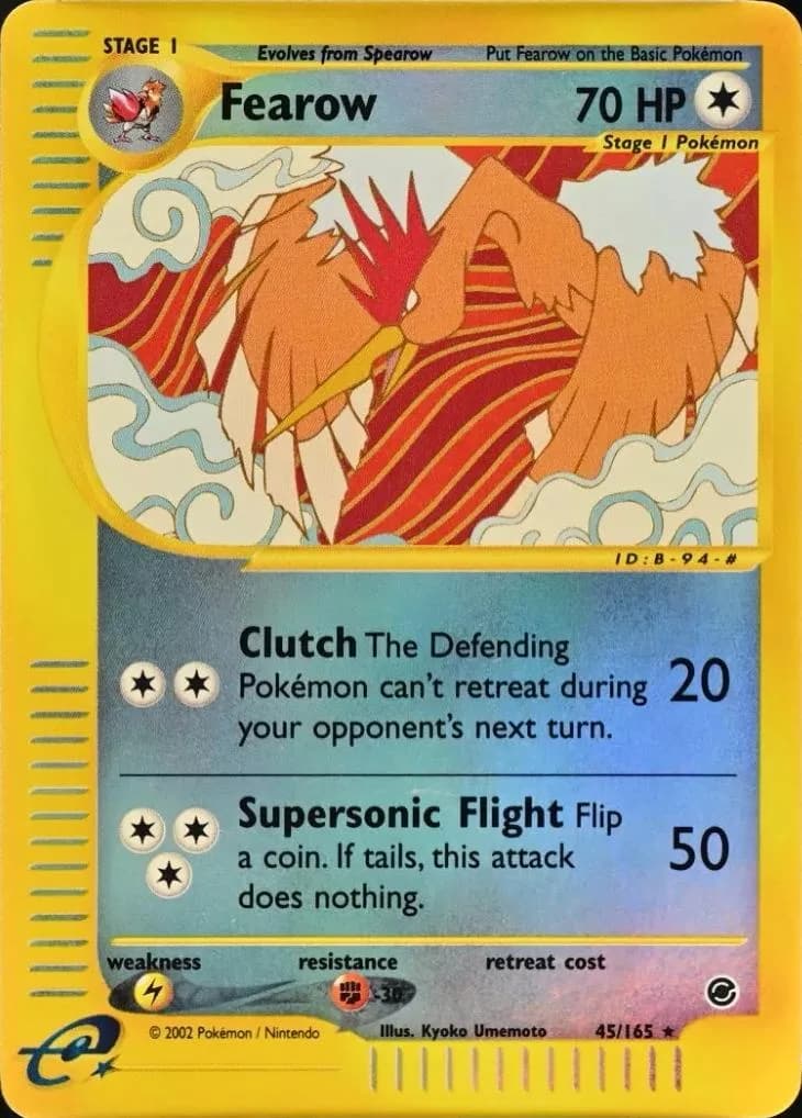 Fearow reverse holo card front, Expedition 45/165