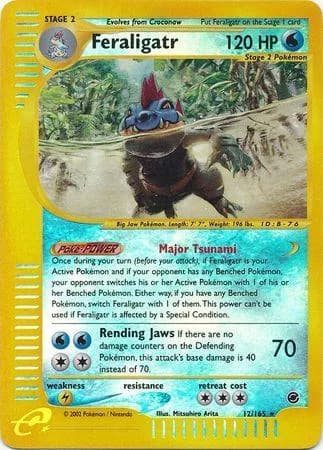 Feraligatr reverse holo card front, Expedition Base Set 12/165