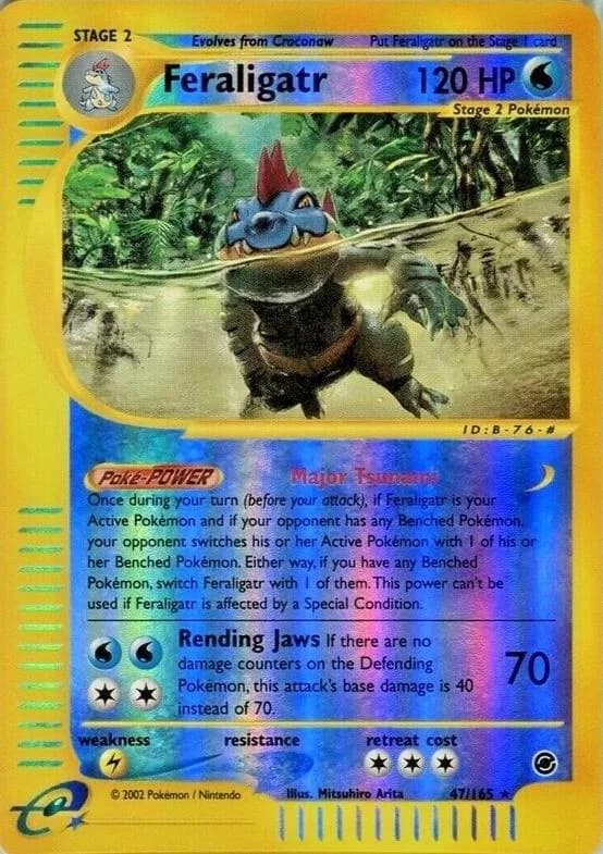Feraligatr reverse holo card front, Expedition Base Set 47/165