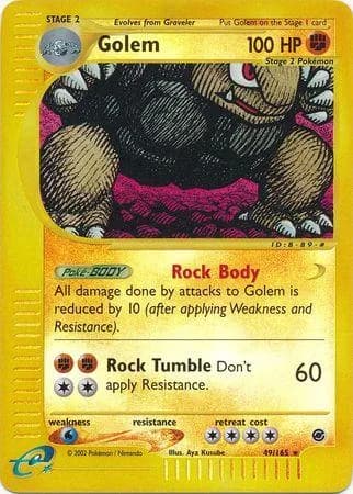 Golem reverse holo card front, Expedition 49/165