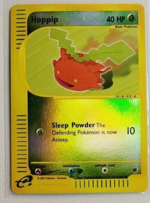 Hoppip reverse holo card front, Expedition 112/165