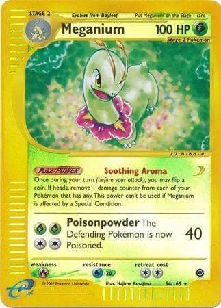 Meganium reverse holo card front, Expedition 54/165