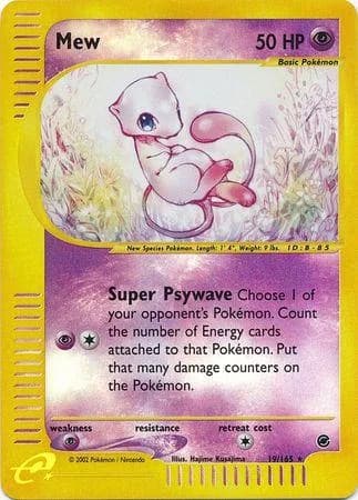 Mew reverse holo card front, Expedition Base Set 19/165