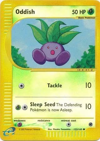 Oddish reverse holo card front, Expedition 122/165