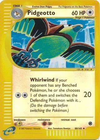 Pidgeotto reverse holo card front, Expedition 88/165