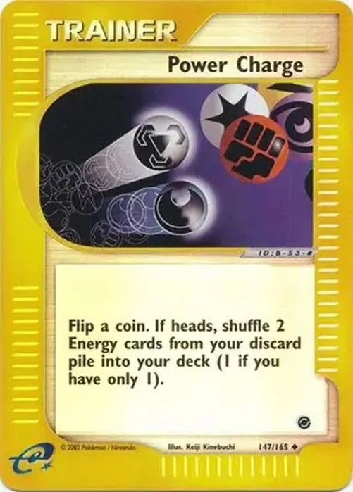 Power Charge reverse holo card front, Expedition 147/165