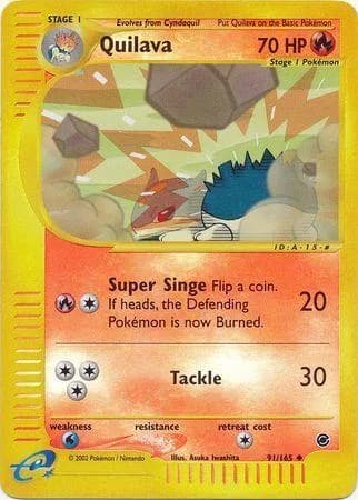 Quilava reverse holo card front, Expedition 91/165