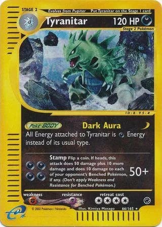 Tyranitar reverse holo card front, Expedition Base Set 66/165