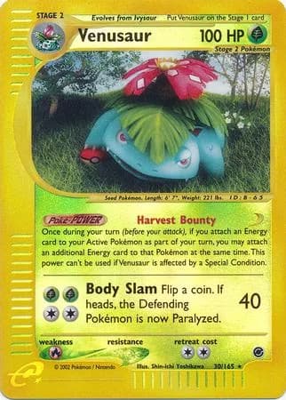 Venusaur reverse holo card front, Expedition 30/165