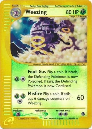 Weezing reverse holo card front, Expedition 32/165