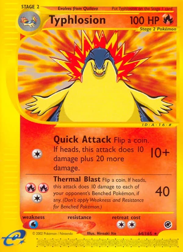 Typhlosion card front, Expedition Base Set 64/165