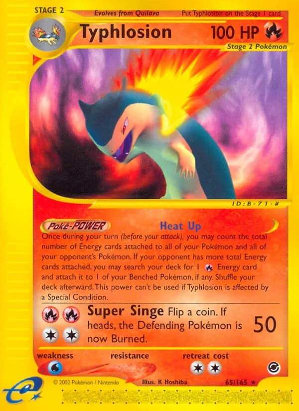 Typhlosion card front, Expedition Base Set 65/165