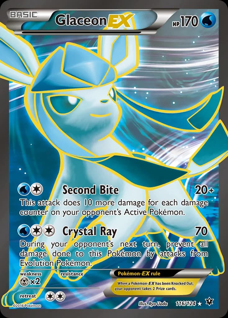 Glaceon-EX card front, Fates Collide 116/124