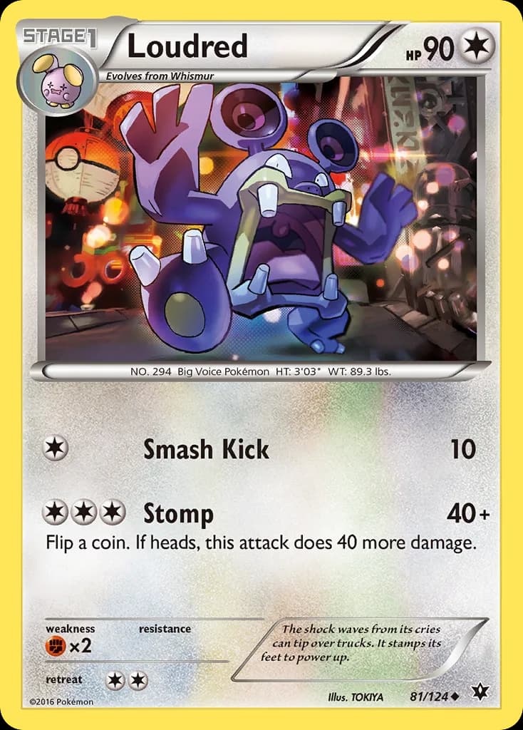 Fates Collide Loudred card front, 81/124