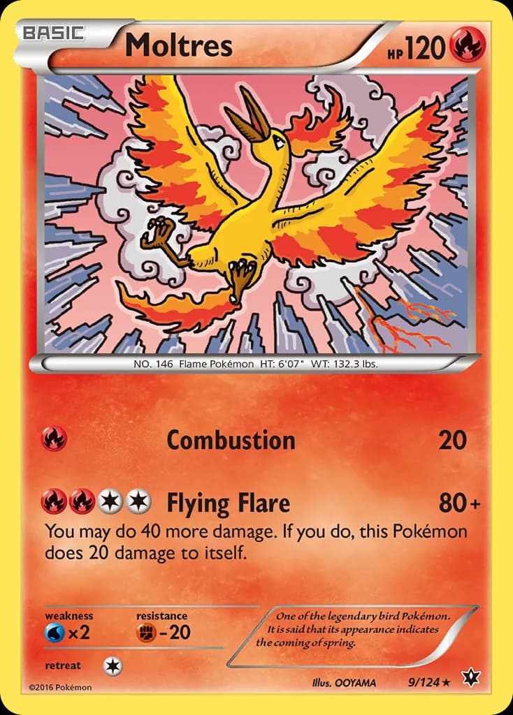 Fates Collide Moltres card front, 9/124