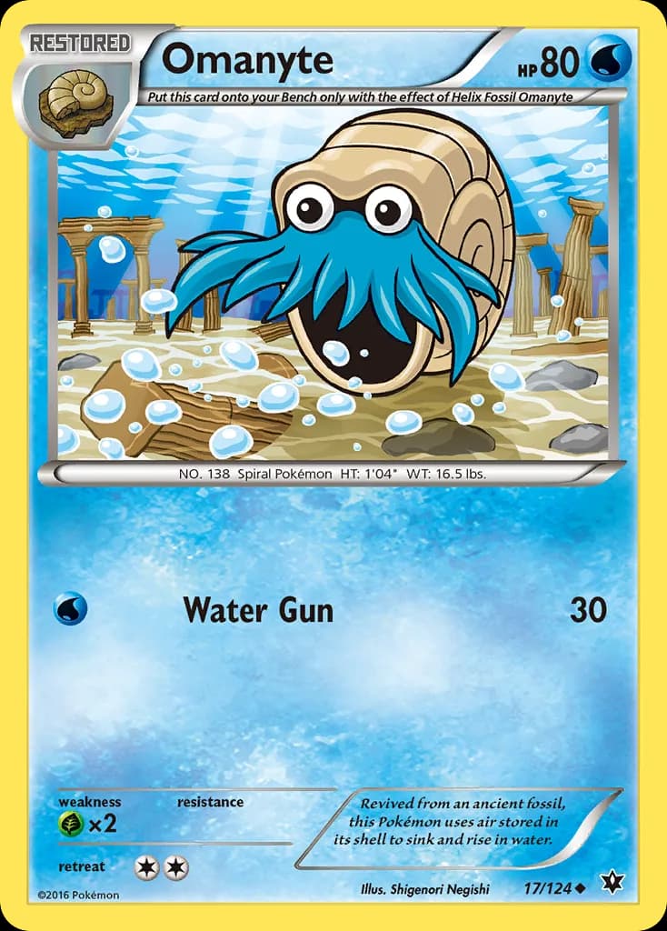 Fates Collide Omanyte card front, 17/124