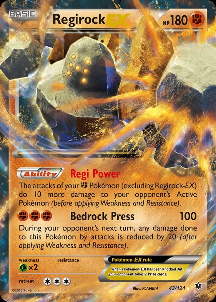 Fates Collide Regirock-EX card front, 43/124