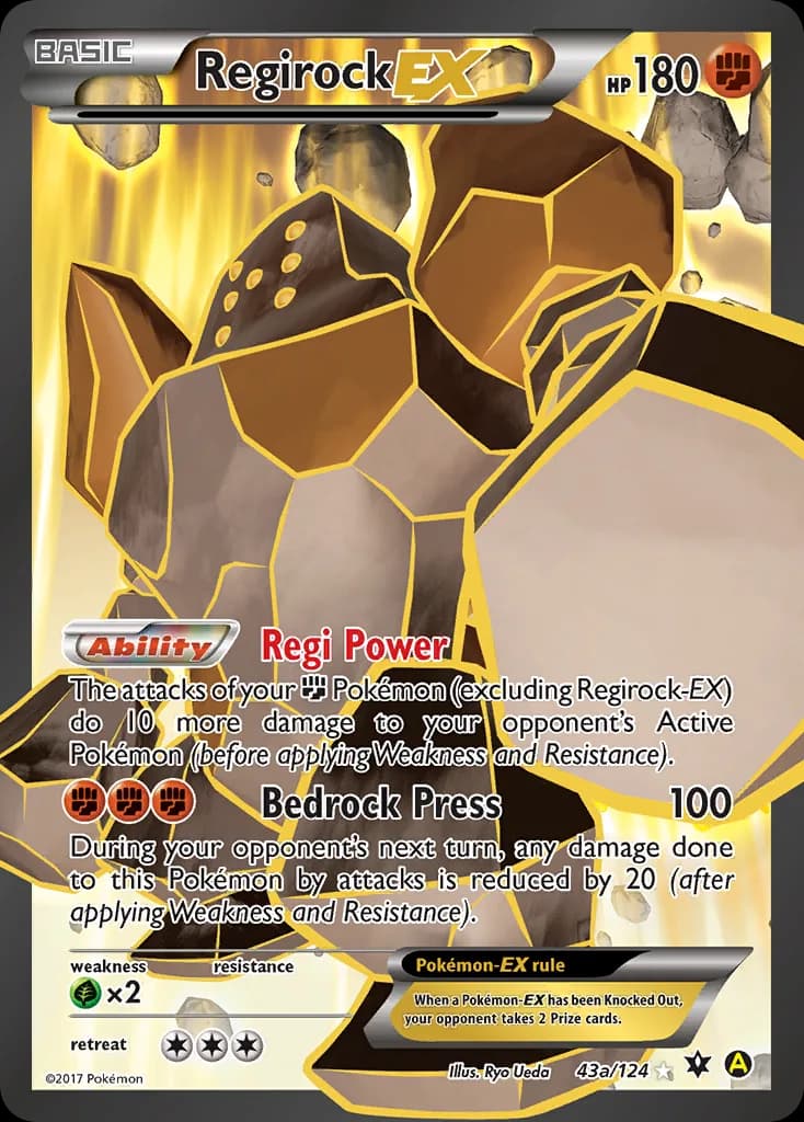 Fates Collide Regirock-EX card front, 43a/124