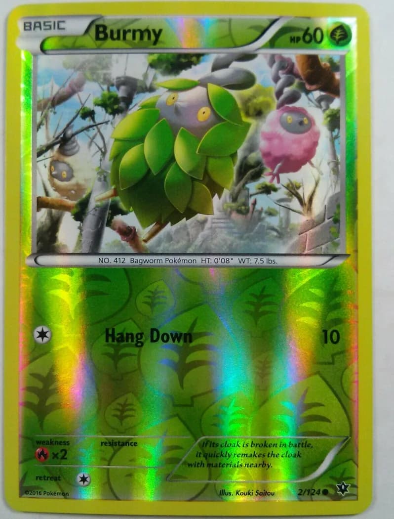 Burmy reverse holo card front, Fates Collide 2/124
