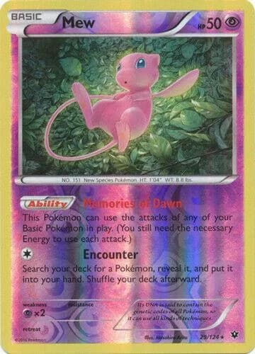 Mew reverse holo card front, Fates Collide 29/124