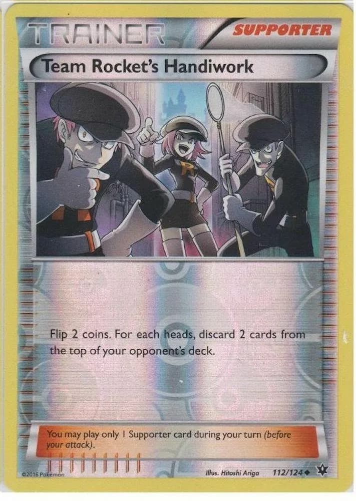 Team Rocket's Handiwork reverse holo card front, Fates Collide 112/124