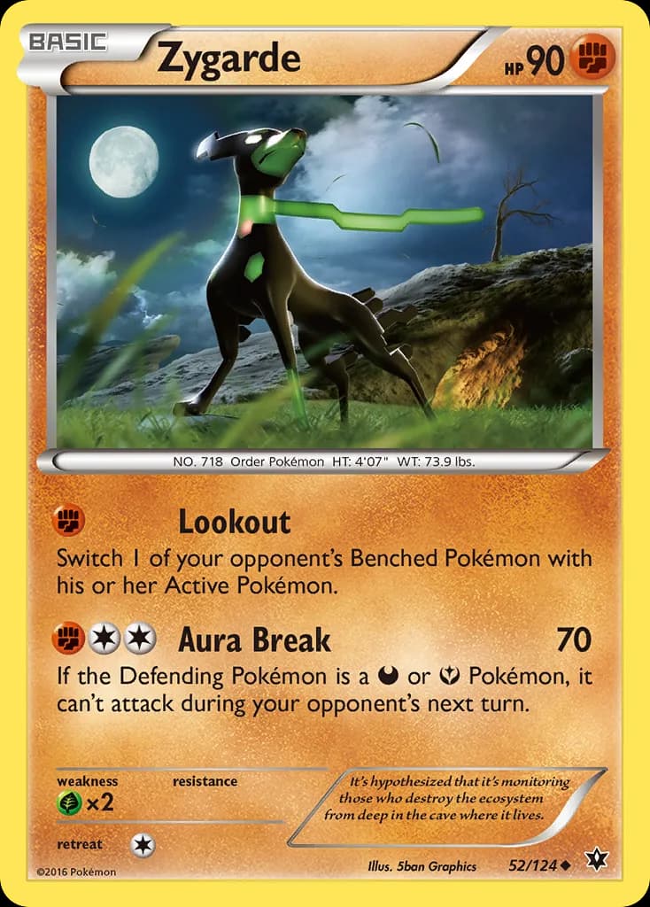 Fates Collide Zygarde card front, 52/124