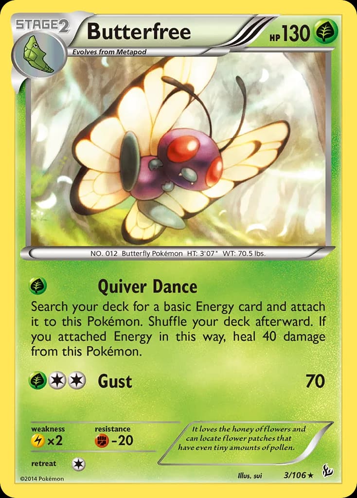 Flashfire Butterfree card front, 3/106