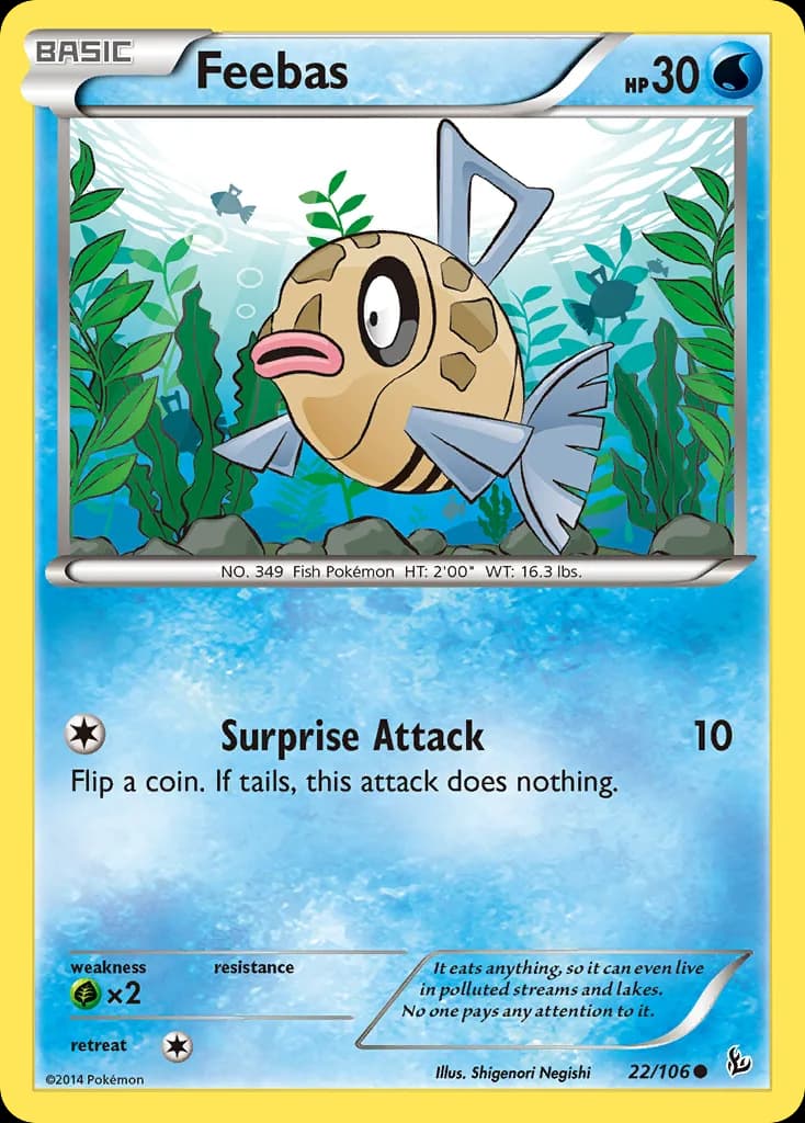 Flashfire Feebas card front, 22/106