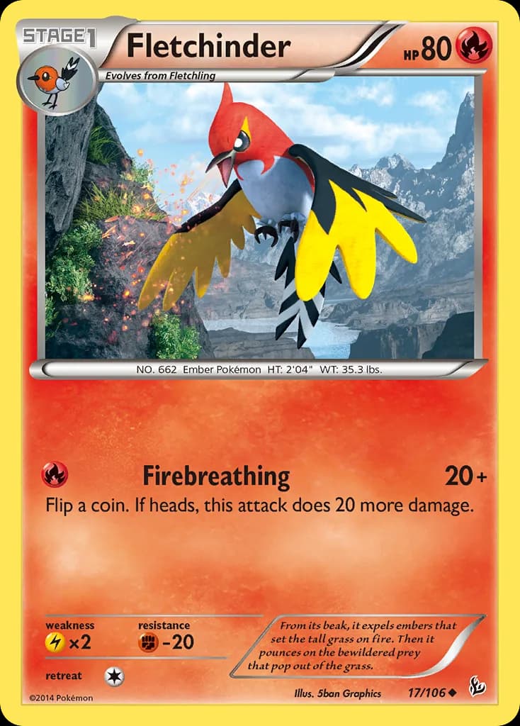 Flashfire Fletchinder card front, 17/106