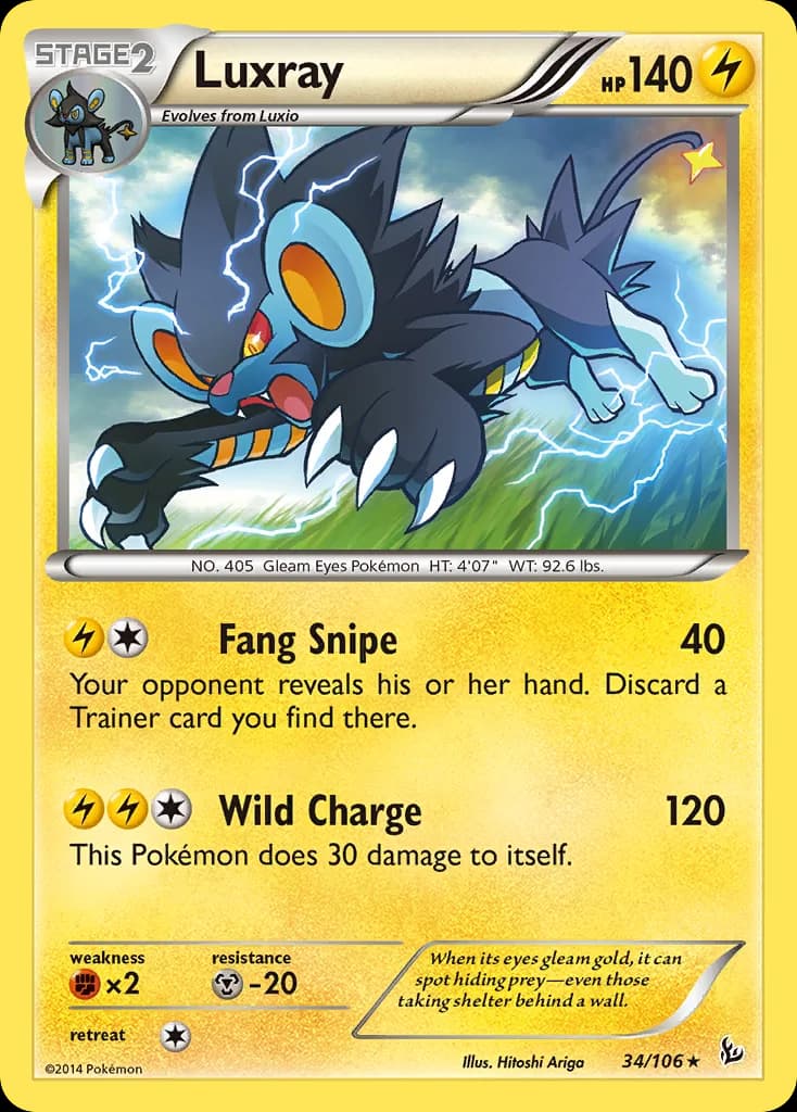 Luxray card front, Flashfire 34/106