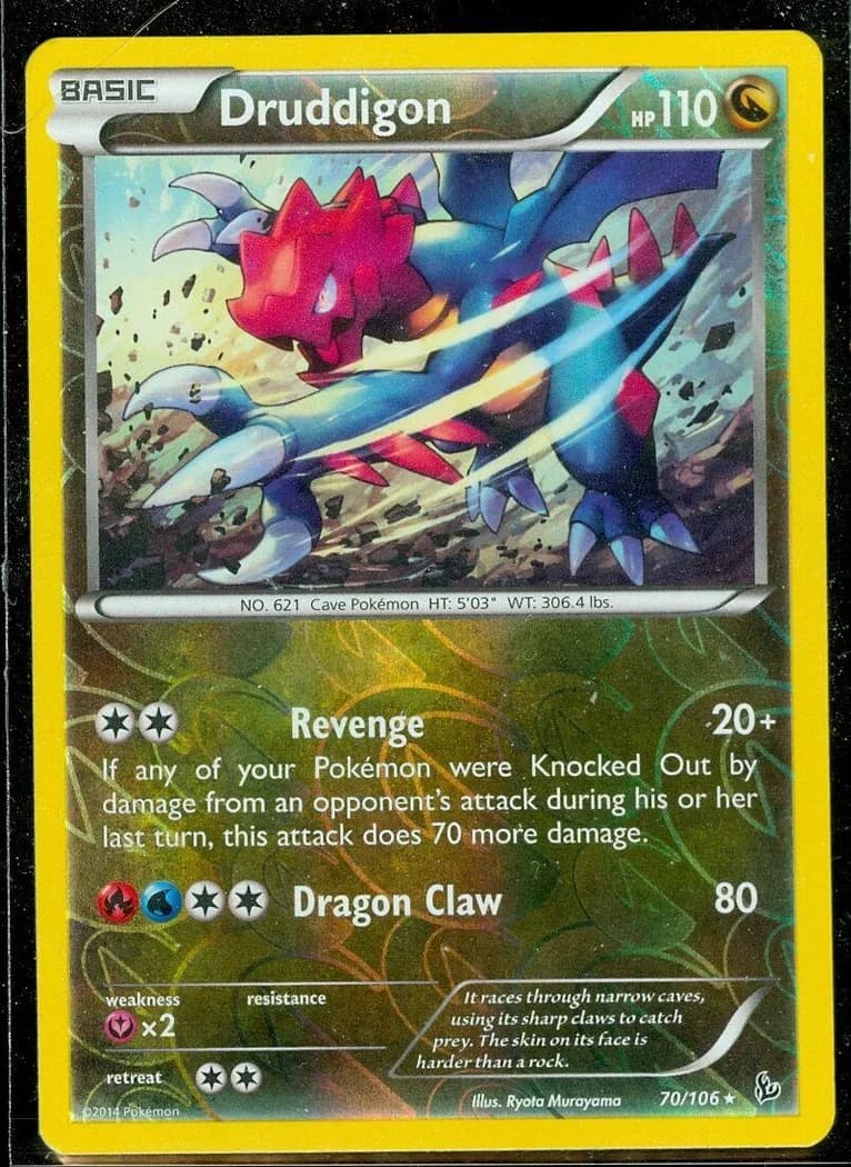 Druddigon reverse holo card front, Flashfire 70/106
