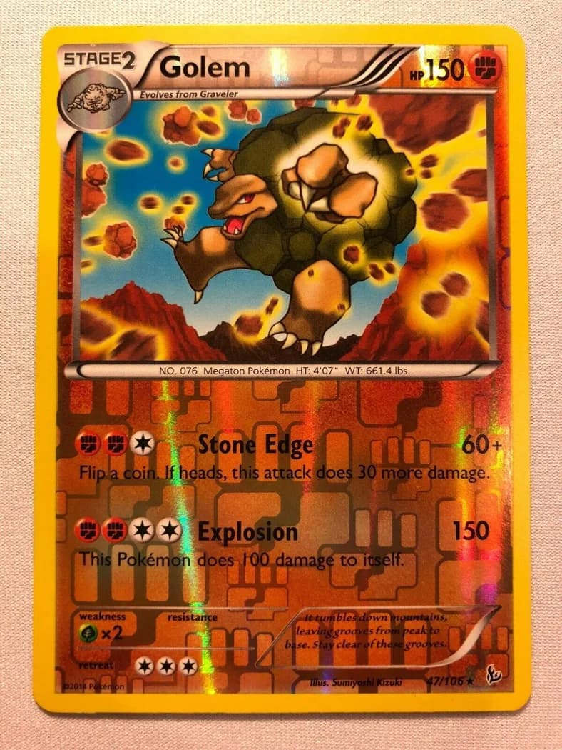 Golem reverse holo card front, Flashfire 47/106