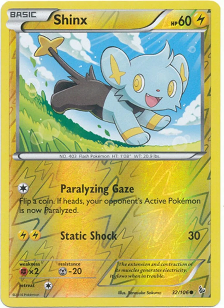 Shinx reverse holo card front, Flashfire 32/106