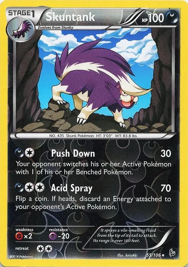 Skuntank reverse holo card front, Flashfire 55/106