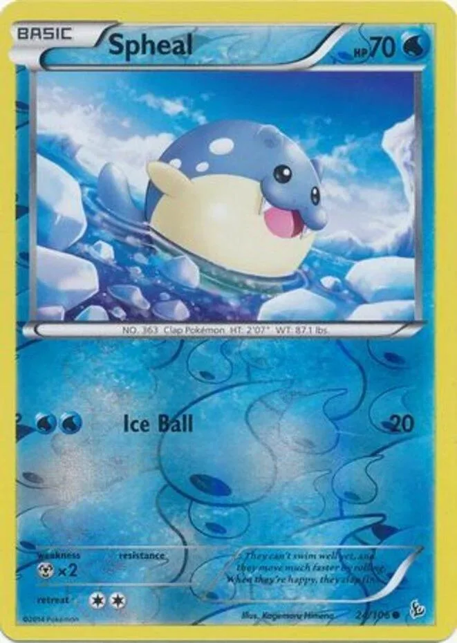 Spheal reverse holo card front, Flashfire 24/106