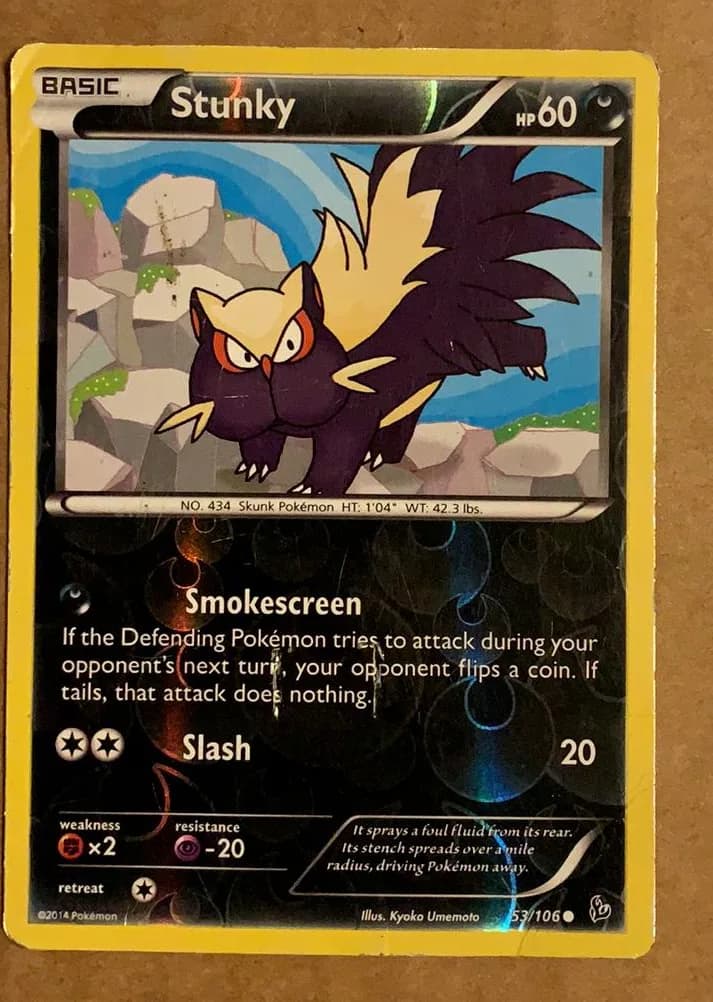 Stunky reverse holo card front, Flashfire 53/106