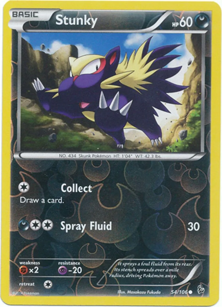 Stunky reverse holo card front, Flashfire 54/106