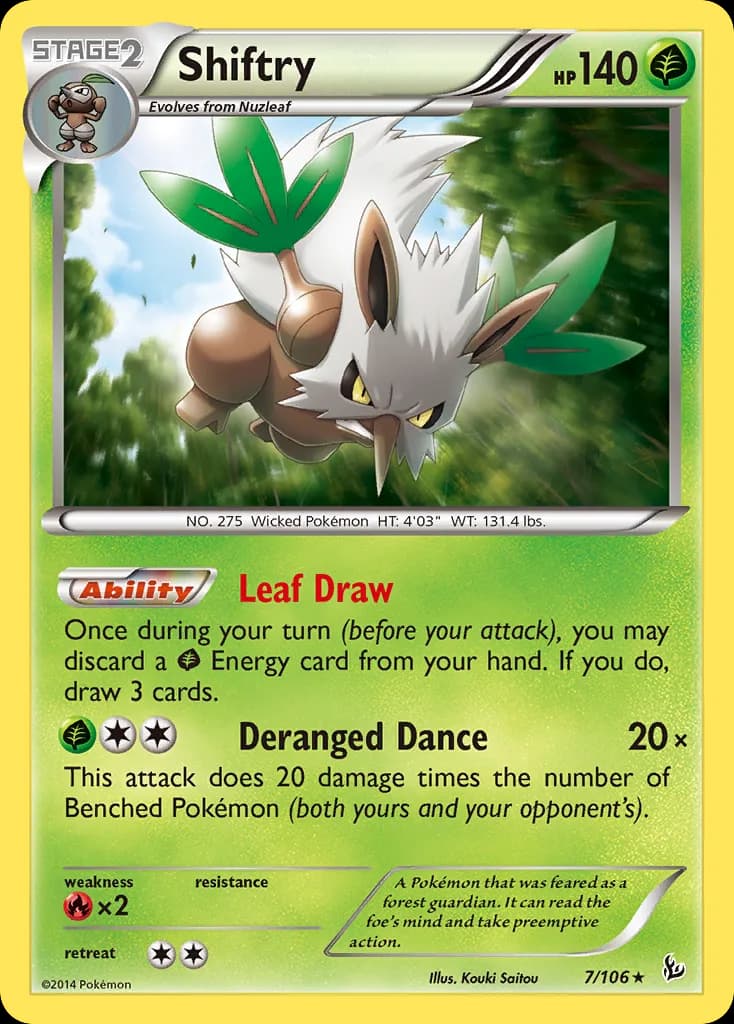 Flashfire Shiftry card front, 7/106