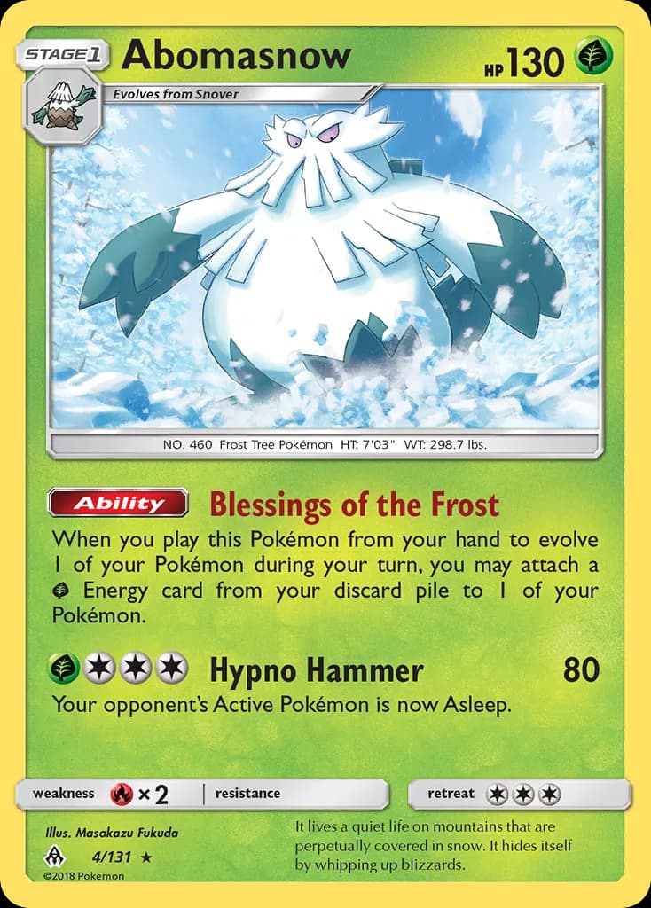 Forbidden Light Abomasnow card front, 4/131